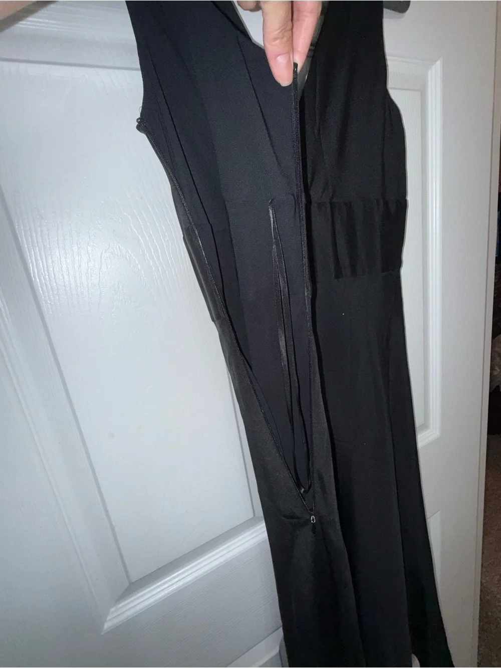 J. Crew Black V-Neck Midi Dress